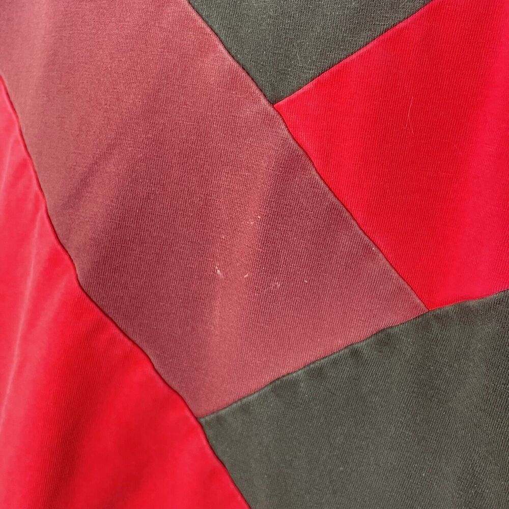 Hudson Outerwear S Red Black Striped Asymmetrical Hem Tee Punk Skater Streetwear - Picture 8 of 9